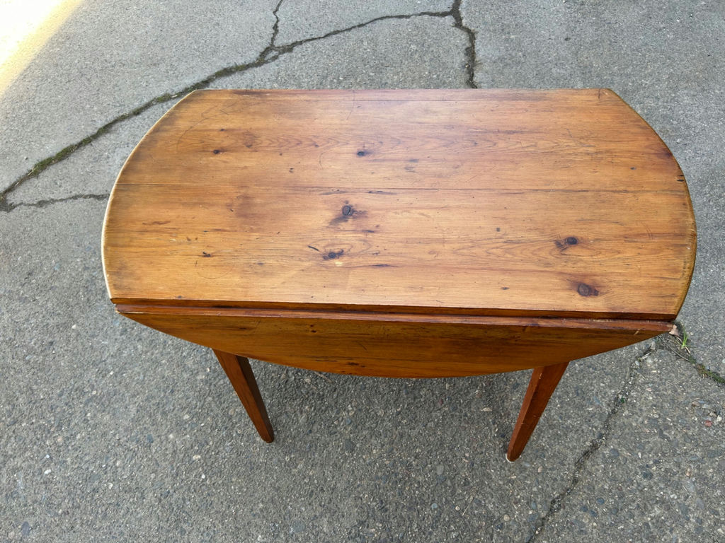 Antique Round Drop Leaf Table - image 3 of 6
