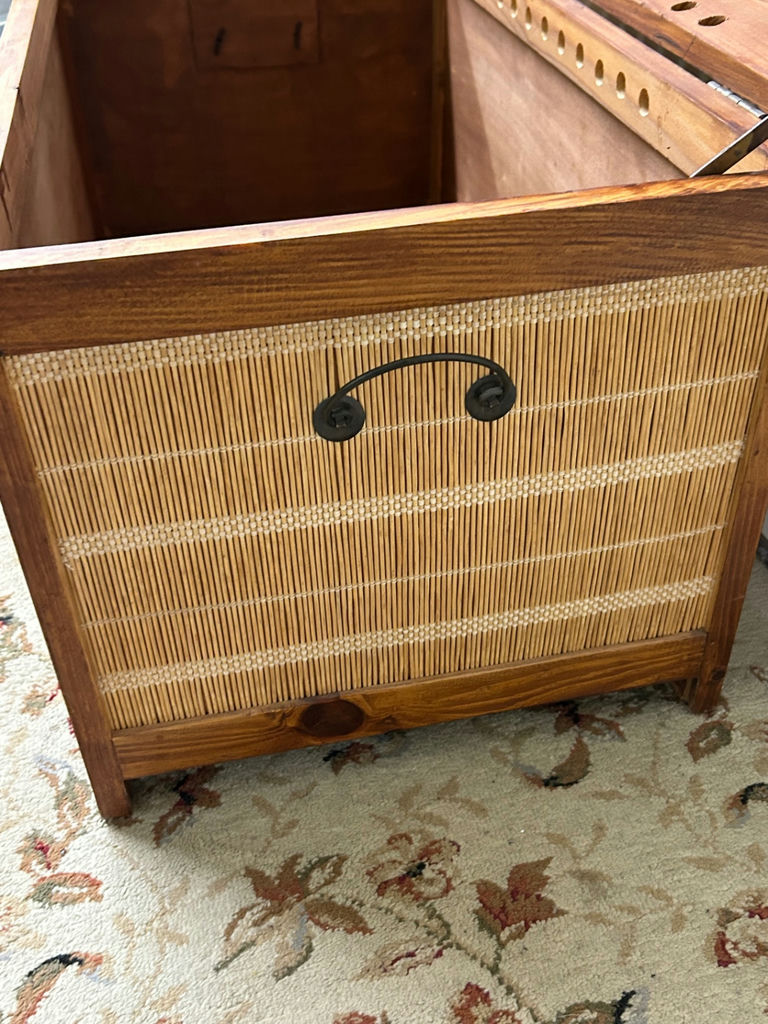 Dome Top Rattan and Wood Trunk - image 7 of 8