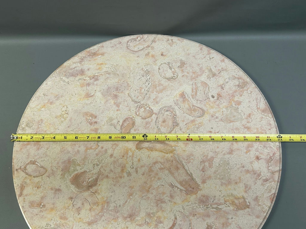 Italian Pink Round Marble Tabletop - image 2 of 6