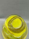Hand Blown Art Glass Yellow Vase Swirl Pattern - thumbnail 3 of 6