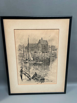 Emile A. Gruppe Charcoal Lithograph - Image 1 of 5