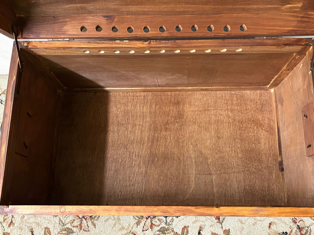 Dome Top Rattan and Wood Trunk - image 3 of 8