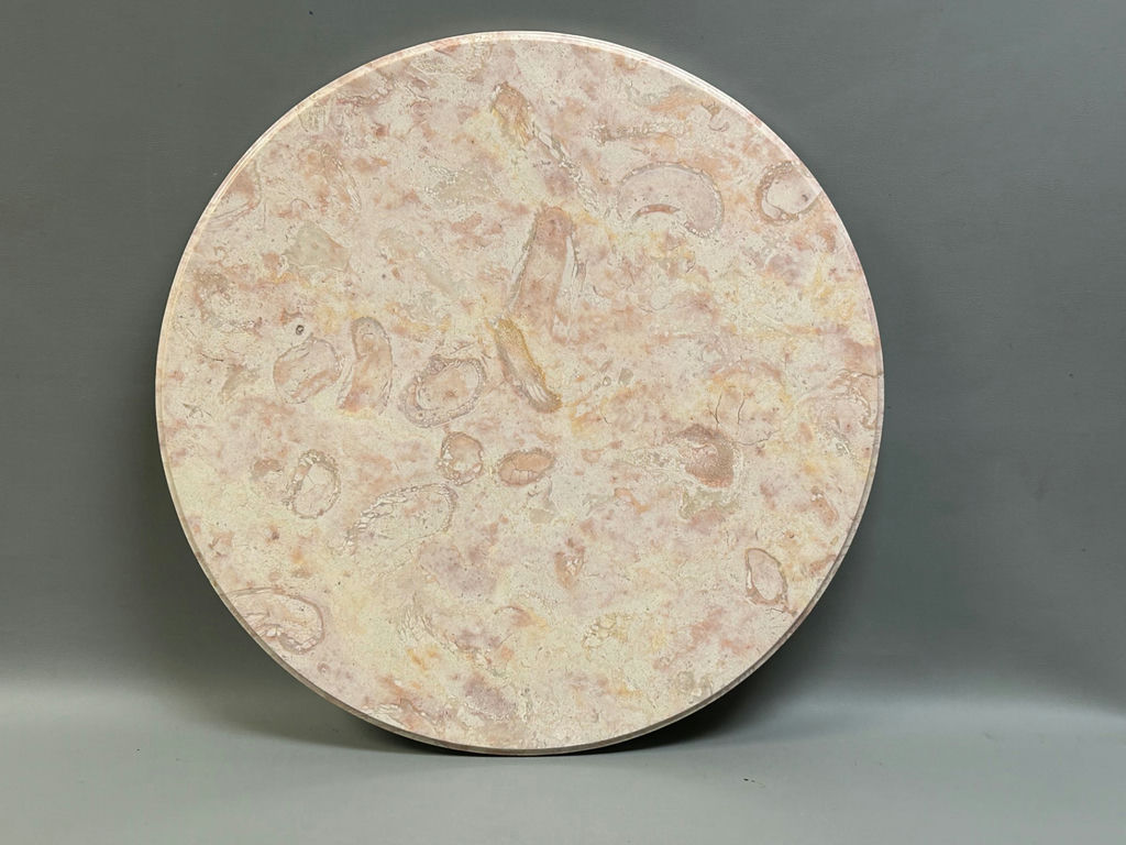 Italian Pink Round Marble Tabletop  - image 1 of 6