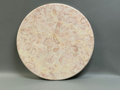 Italian Pink Round Marble Tabletop - Image 1 of 6