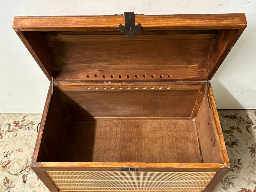 Dome Top Rattan and Wood Trunk - image 2 of 8