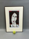 Signed and Numbered Peter Barger Portrait of Lady Colored Etching  - thumbnail 2 of 5