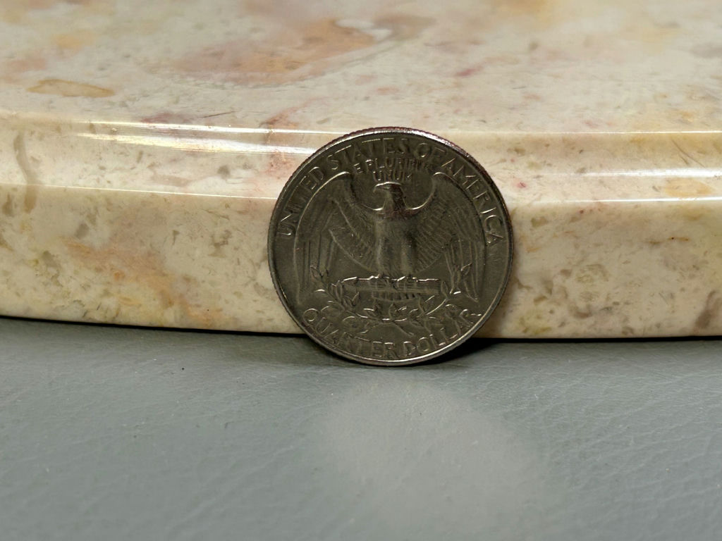 Italian Pink Round Marble Tabletop - image 3 of 6