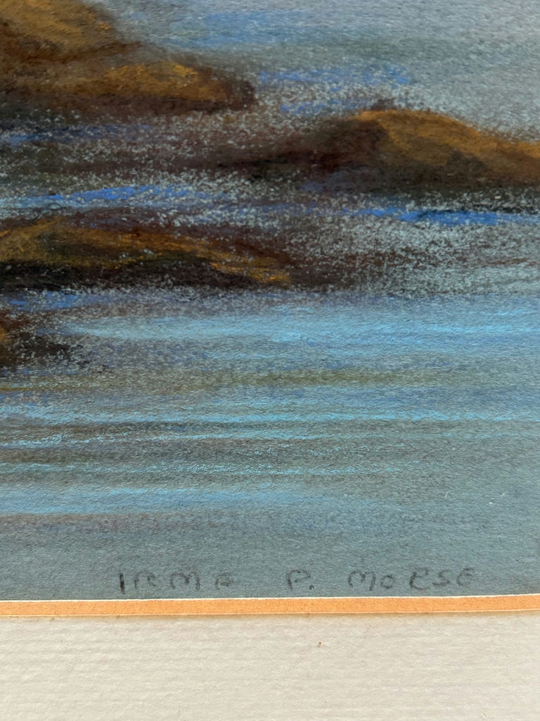 Signed Irma P. Morse Pastel Landscape River Drawing  - image 2 of 4