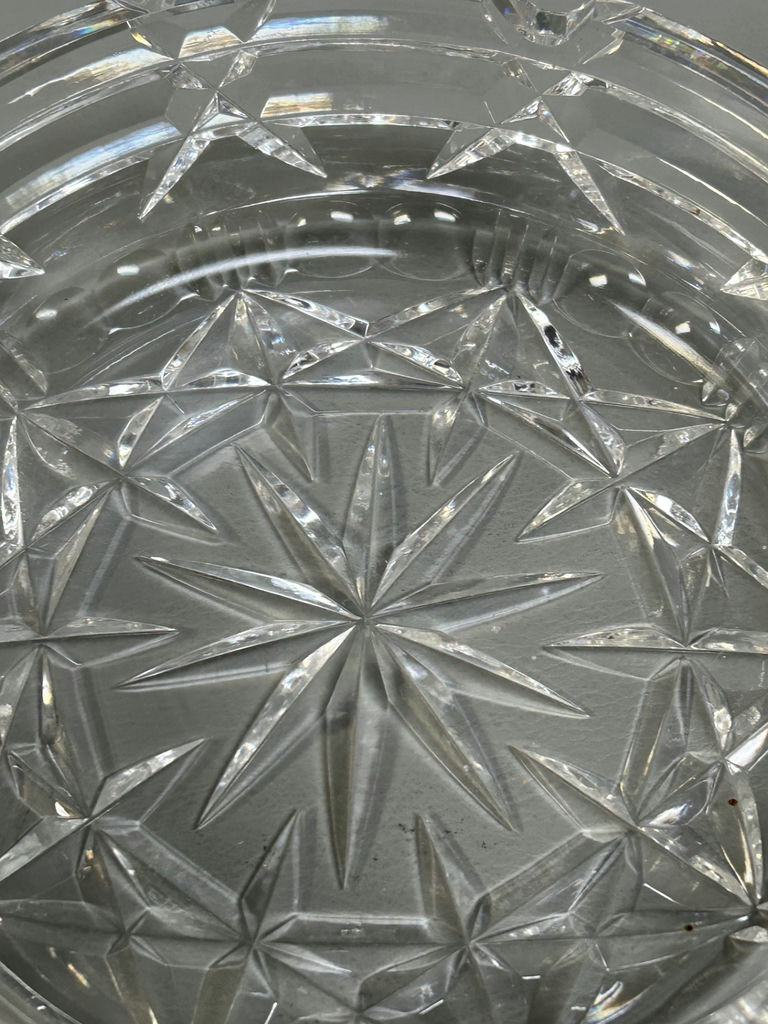 Vintage Solid Cut Crystal Glass Ashtrays - image 6 of 8