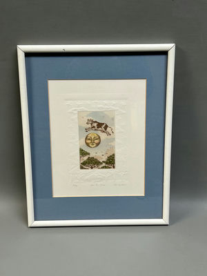 Rachel Badeau's "Over The Moon" etching, artist-signed and numbered 118/400 - Image 1 of 6