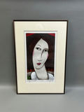 Signed and Numbered Peter Barger Portrait of Lady Colored Etching  - thumbnail 1 of 5