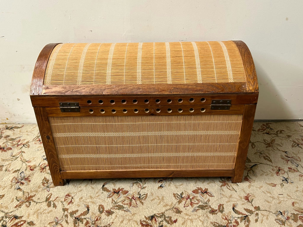 Dome Top Rattan and Wood Trunk - image 8 of 8
