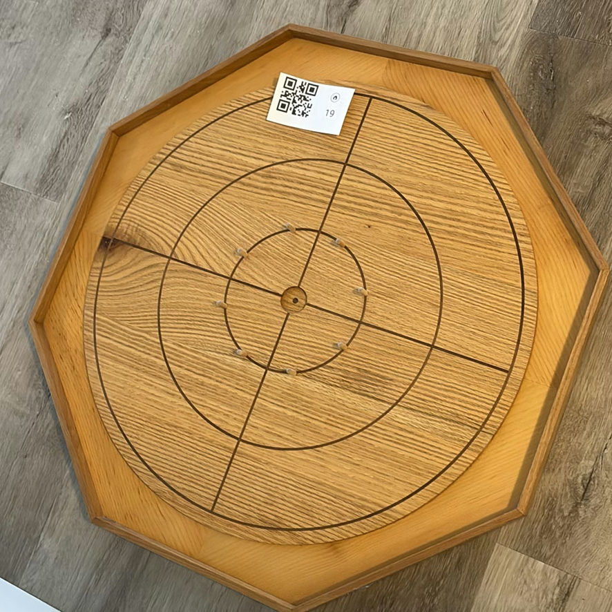 Handcrafted Wooden Crokinole Board Game Set - image 6 of 9