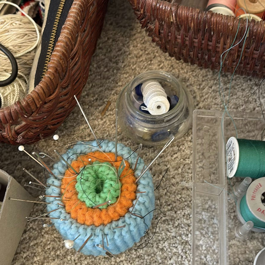 Sewing and Craft Supplies in Wicker Baskets - image 6 of 6