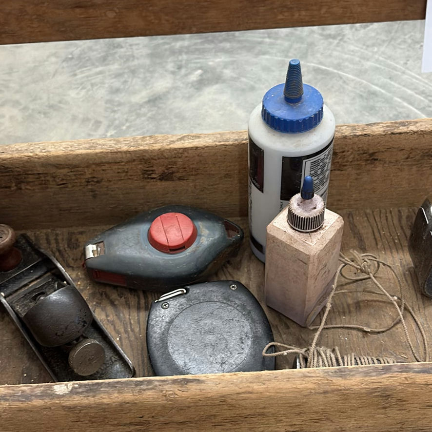 Wooden Tool Tote with Assorted Hand Tools - image 3 of 9