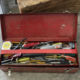 Red Metal Toolbox with Assorted Hand Tools - thumbnail 4 of 6