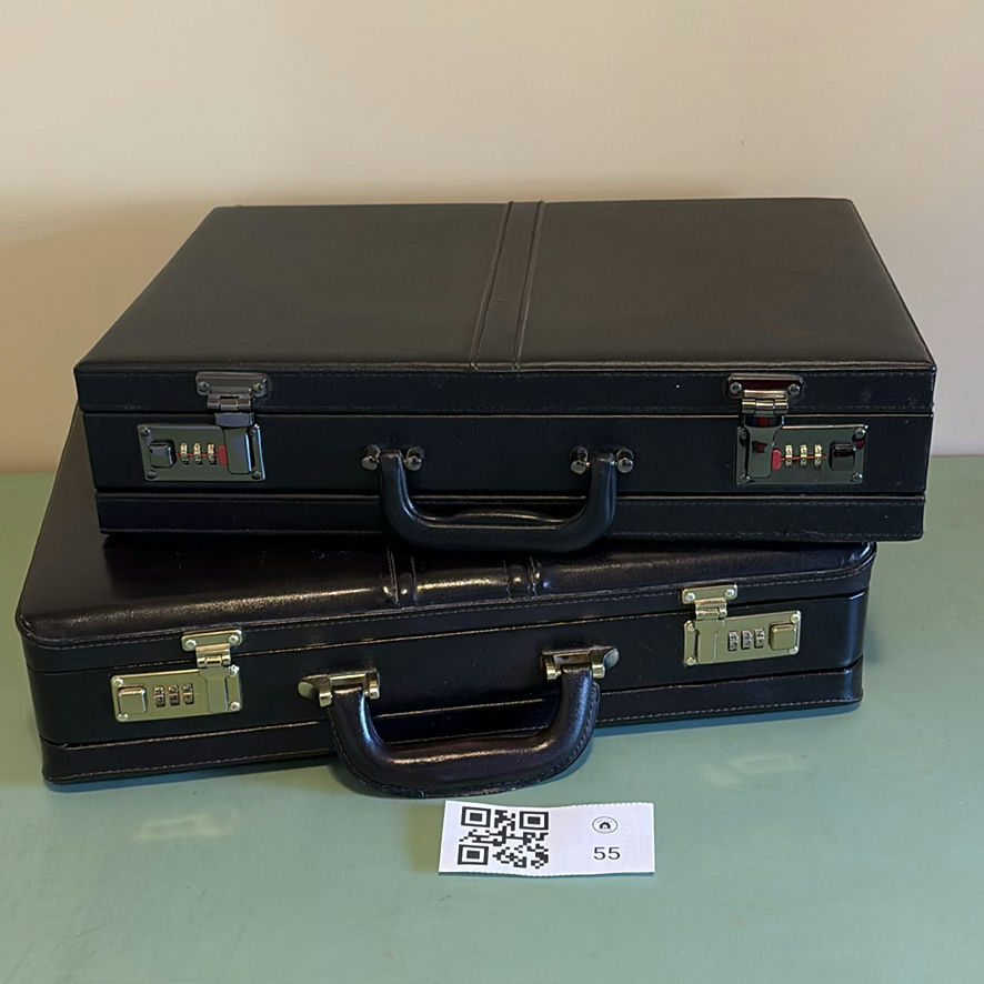 Two Black Combination Lock Briefcases - image 1 of 12