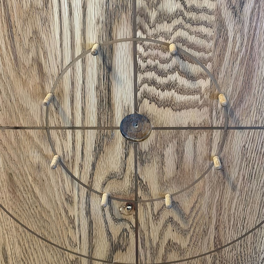 Handcrafted Wooden Crokinole Game Board with Discs and Storage Bag - image 3 of 8
