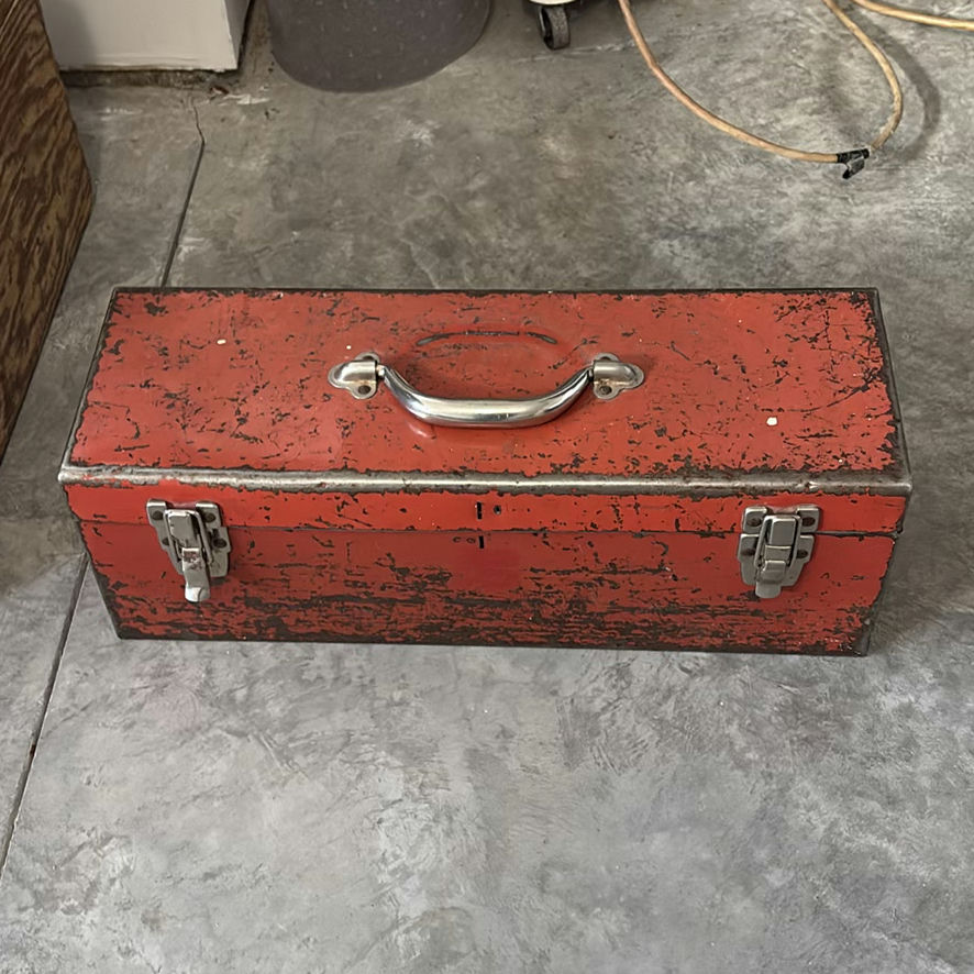 Red Metal Toolbox with Assorted Hand Tools - image 6 of 6