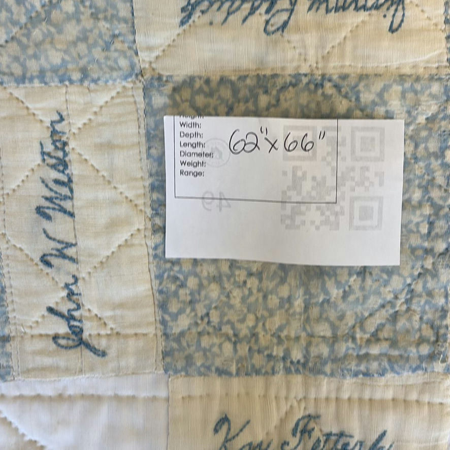 Blue and White Handmade Signature Quilt - image 12 of 12