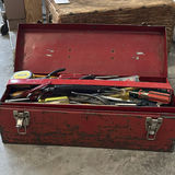 Red Metal Toolbox with Assorted Hand Tools - thumbnail 5 of 6