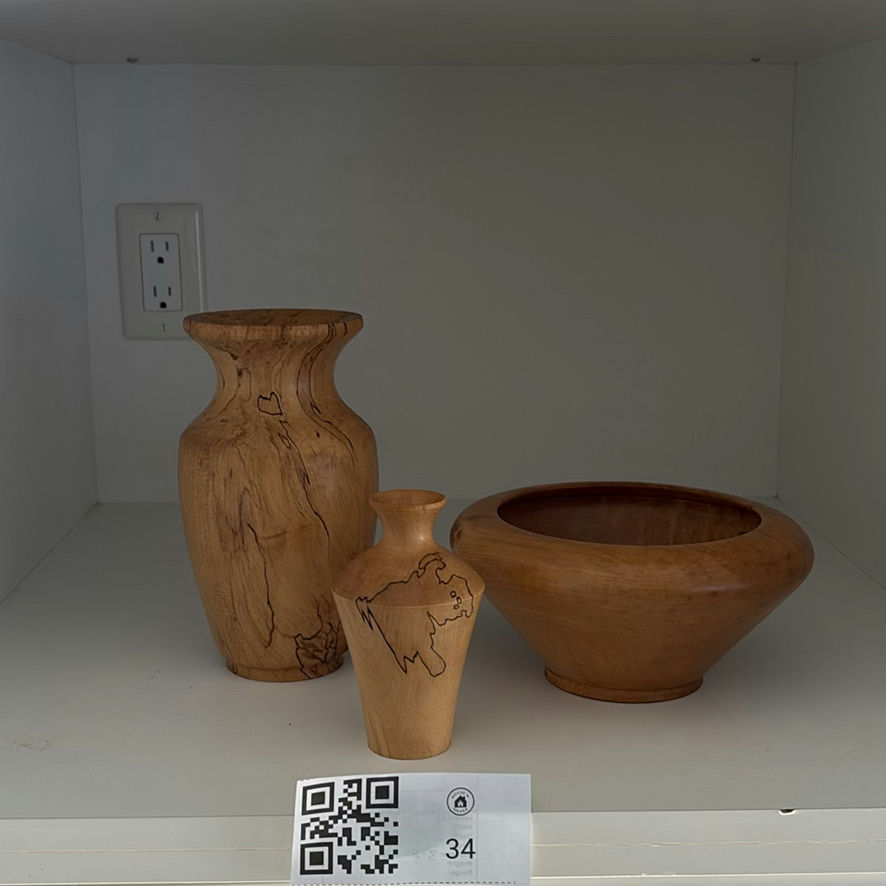 Handcrafted Wooden Bowl and Decorative Vases - by Ivan Silverthorn - image 1 of 13