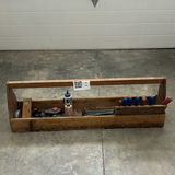 Wooden Tool Tote with Assorted Hand Tools - thumbnail 1 of 9
