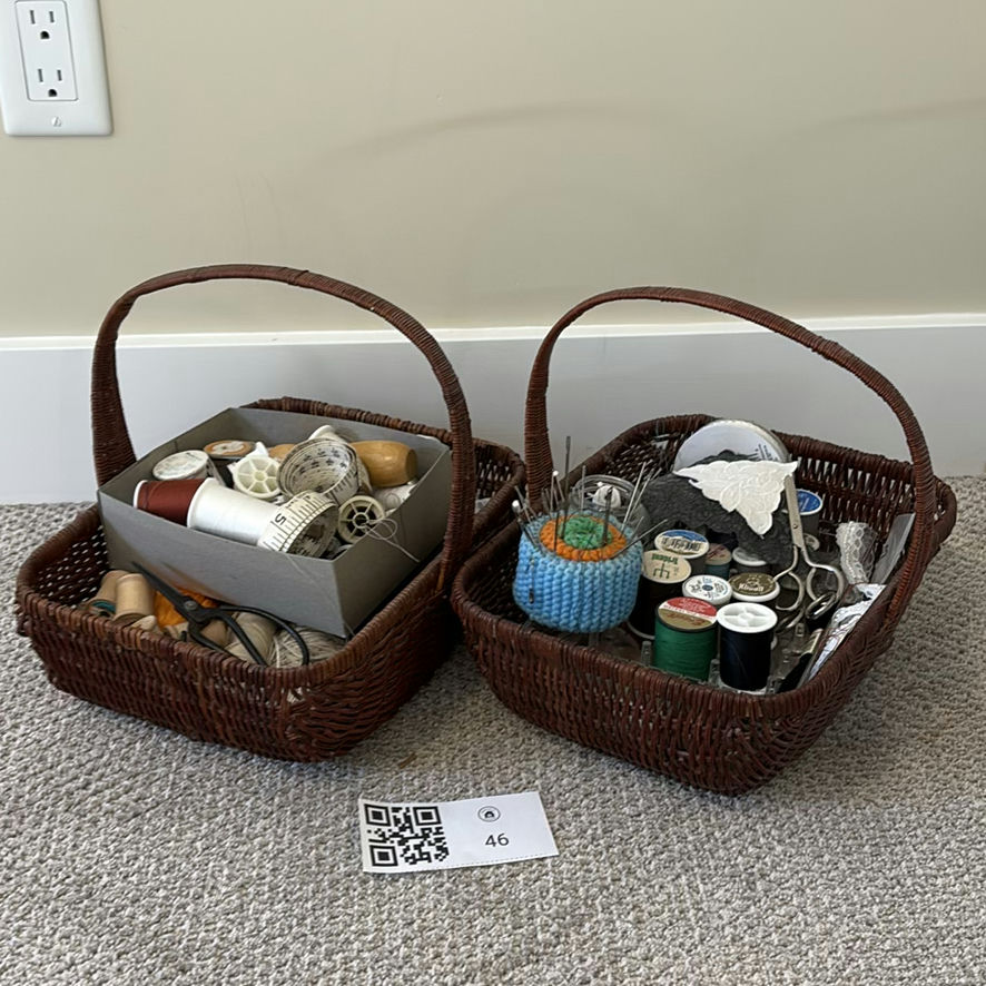 Sewing and Craft Supplies in Wicker Baskets - image 1 of 6