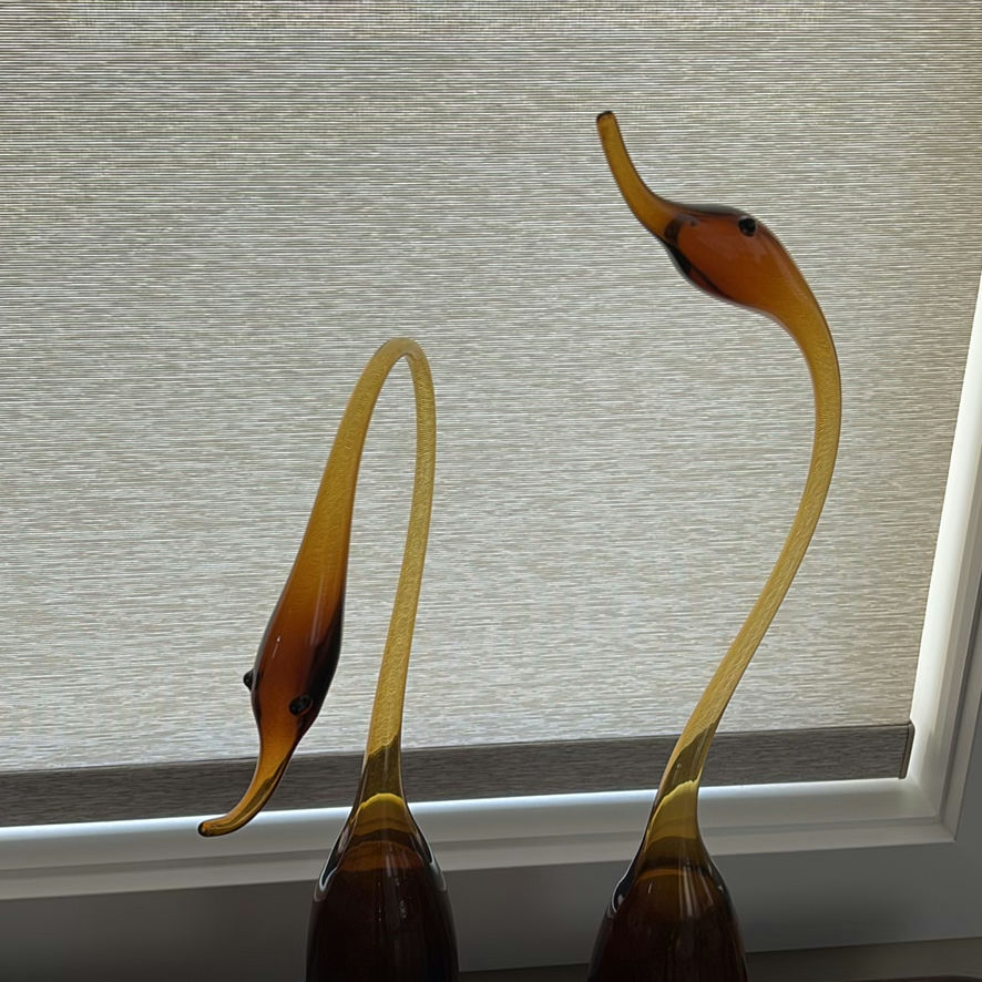 Pair of Handblown Swan Bottle Sculptures - image 5 of 10