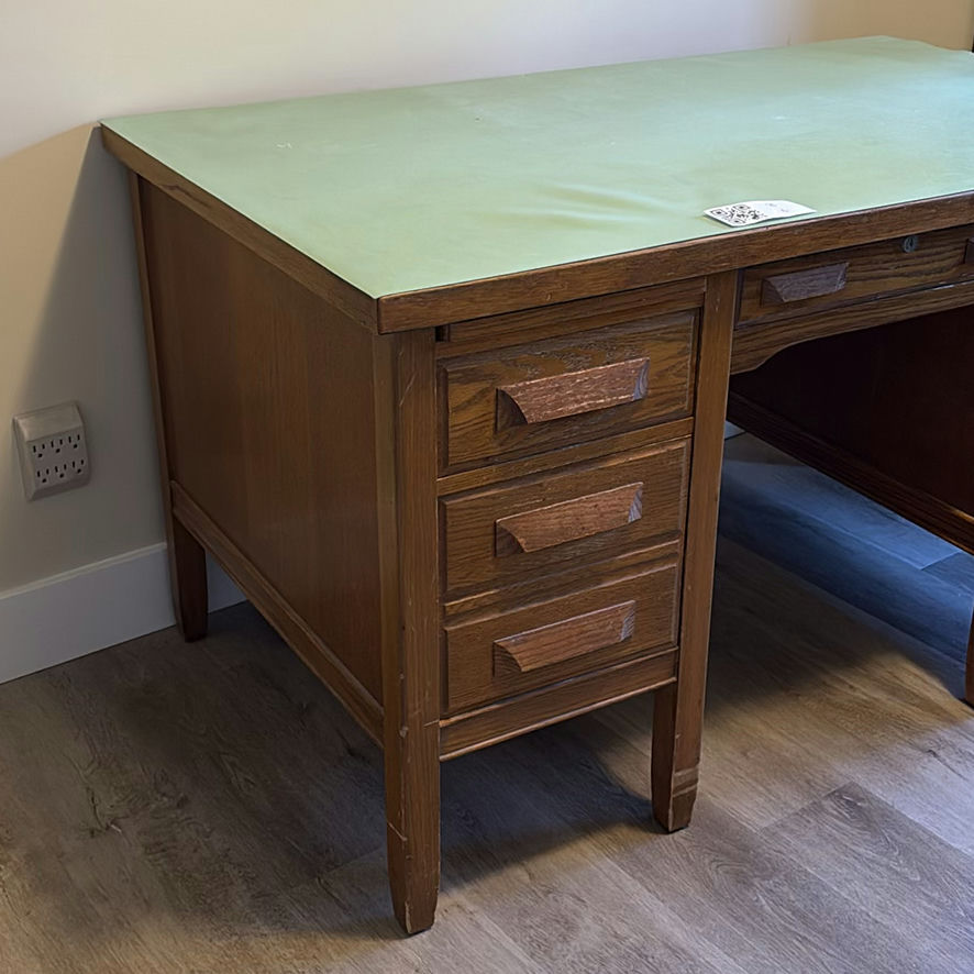 Antique Desk with Drawers and Pull-Out Side Shelves - image 2 of 16