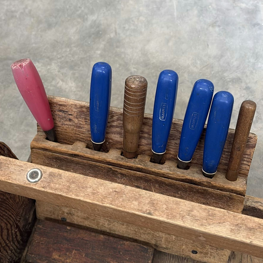 Wooden Tool Tote with Assorted Hand Tools - image 6 of 9