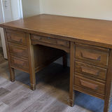Antique Desk with Drawers and Pull-Out Side Shelves - thumbnail 11 of 16