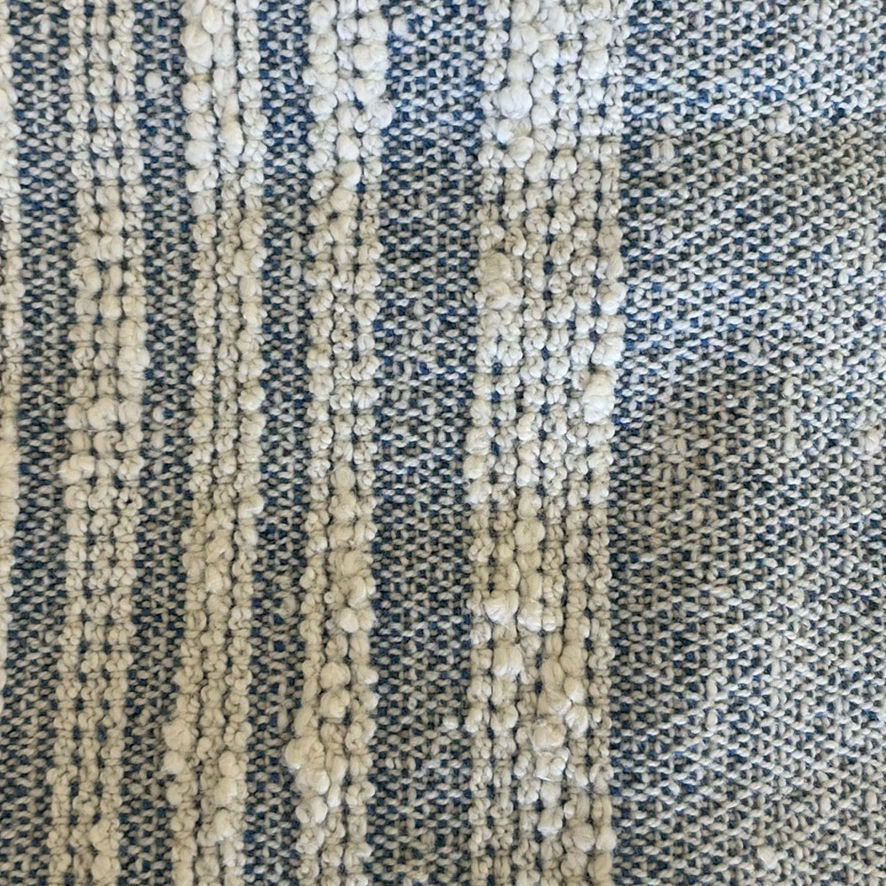 HANDWOVEN Blue and White Throw Blanket - image 4 of 8