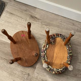 Floor Lamp, Two Small Wooden Stools, and Corner Shelves - thumbnail 3 of 12