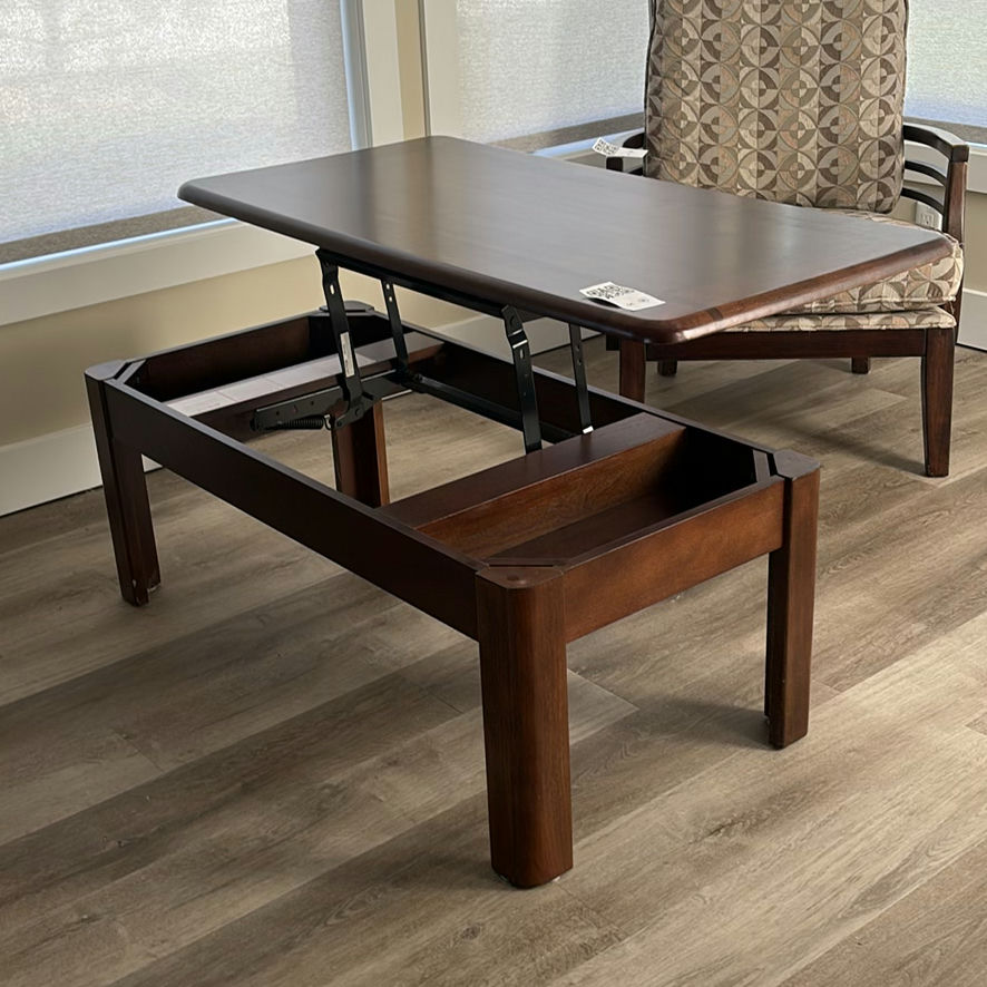 Dark Wood Lift-Top Coffee Table - image 5 of 10