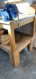 Wood Workbench with Bench Vise and Lumber - thumbnail 7 of 9