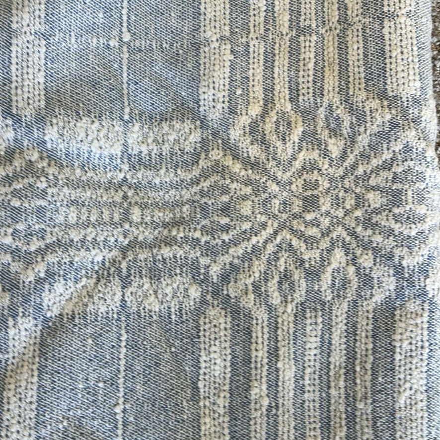 HANDWOVEN Blue and White Throw Blanket - image 3 of 8