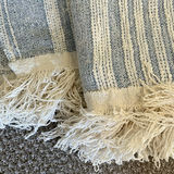 HANDWOVEN Blue and White Throw Blanket - thumbnail 2 of 8