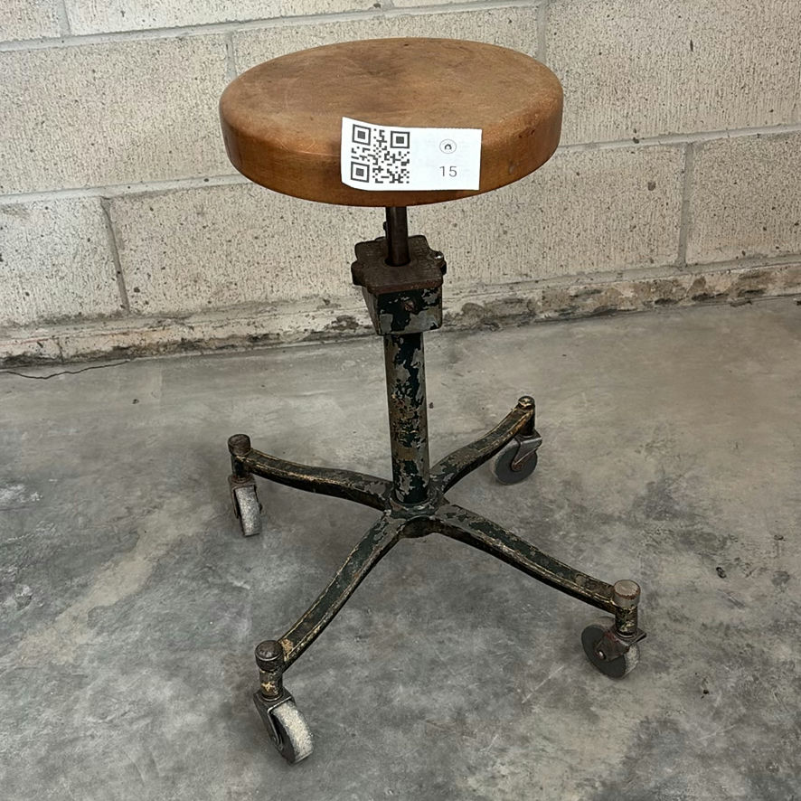 Vintage Industrial Rolling Stool - image 1 of 8