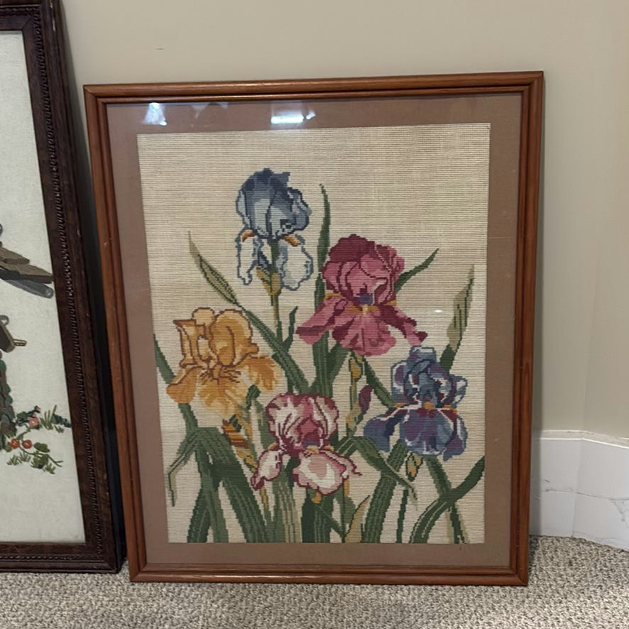Three Framed Needlework Wall Art Pieces - image 2 of 14