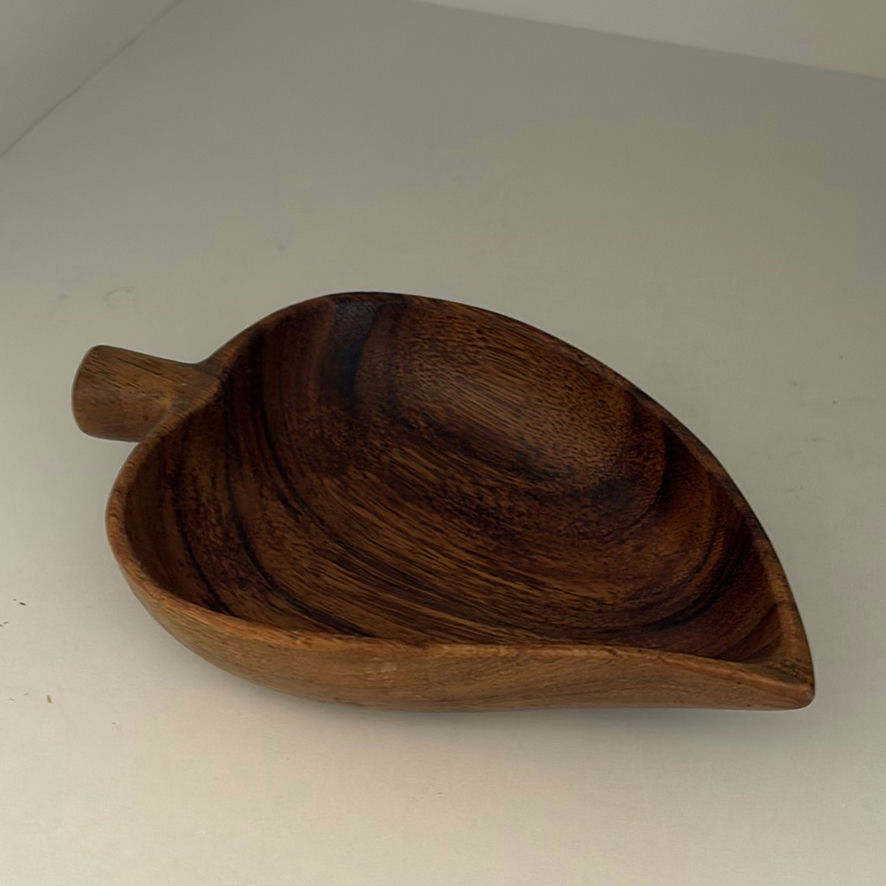 Wooden Bowls and Leaf-Shaped Dish - image 5 of 10