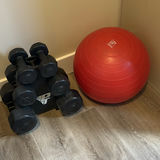 Vinyl Dumbbell Set with Rack and Bally Total Fitness Exercise Ball - thumbnail 7 of 8