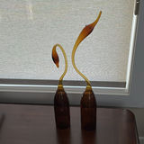 Pair of Handblown Swan Bottle Sculptures - thumbnail 1 of 10