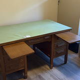 Antique Desk with Drawers and Pull-Out Side Shelves - thumbnail 3 of 16
