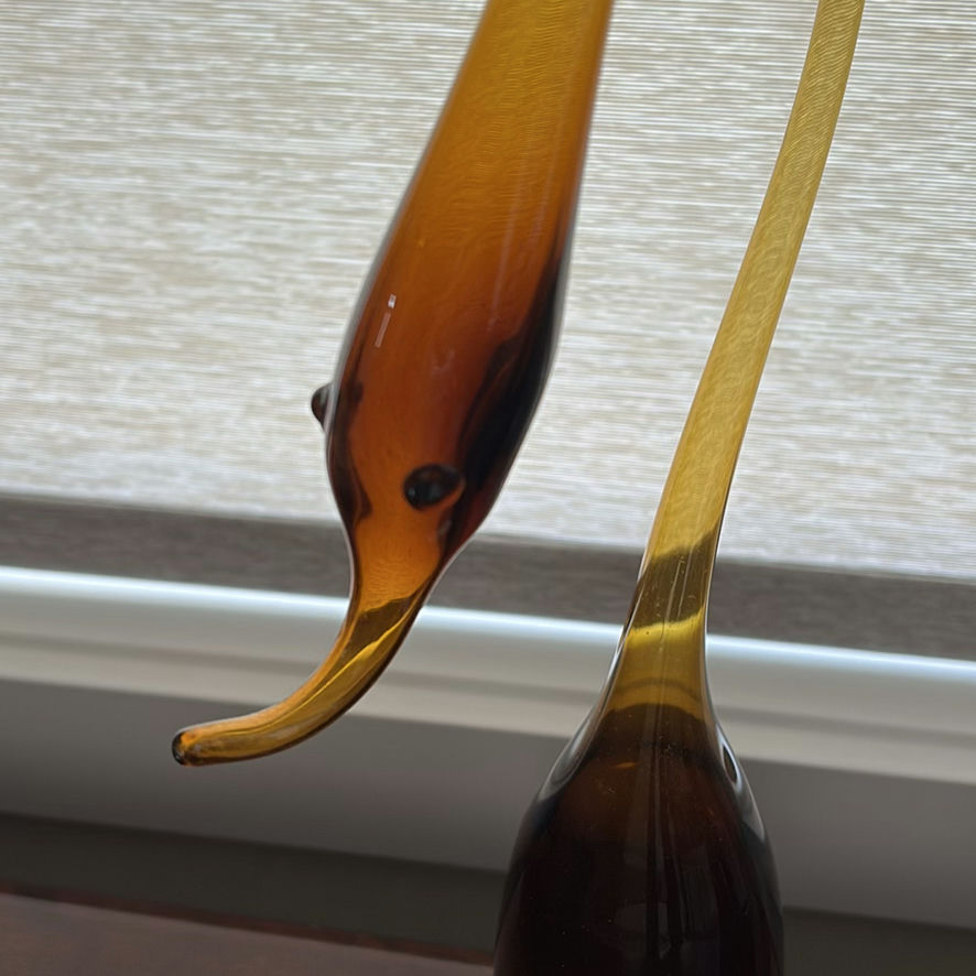 Pair of Handblown Swan Bottle Sculptures - image 4 of 10