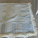 HANDWOVEN Blue and White Throw Blanket - thumbnail 5 of 8