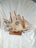 Hand Painted Pirate Sailing Ship, Made from REAL jawbone and bone, Made in Cuba - thumbnail 2 of 9