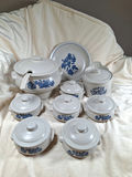 Collection of Vintage Pfaltz Graff Yorktowne blue floral stoneware set with lids - thumbnail 1 of 9