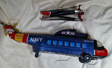 1960s Japan TIN TOY Sikorsky S-61 Navy Toy Helicopter Model, 18" - thumbnail 8 of 10
