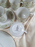 Vintage Westfield Royal Doulton Green floral china dinnerware set with gold trim, Made in England - thumbnail 6 of 9